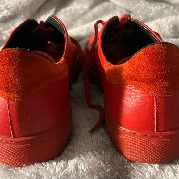 Axel Arigato Red Leather Clean 90 Sneakers Men’s Size 10 1/2 - Picture 6 of 11